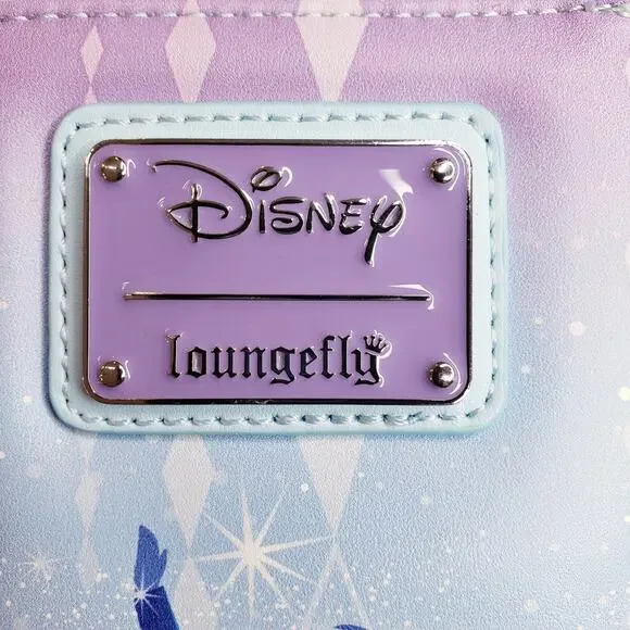 LOUNGEFLY X DISNEY FROZEN Princess Castle Zip Around Wallet Blue White Purple - Picture 2 of 15